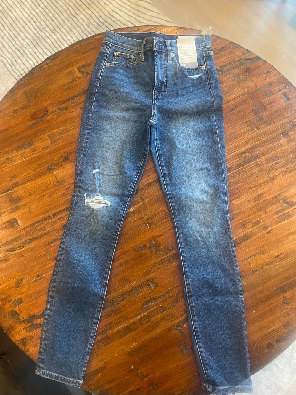 Madewell Indigo Skinny Jeans with Light Knee Distressing